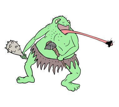 karikatür canavarı vektör çizimi