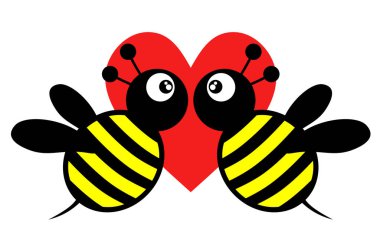Arı sevgisi vektör illüstrasyonu