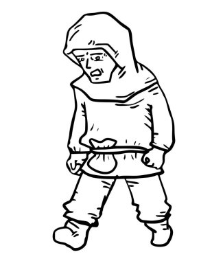 Ortaçağ karakterinin vektör illüstrasyonu