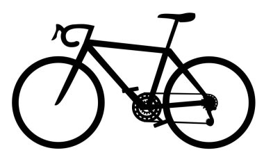 Beyaz arkaplanda bisiklet simgesi