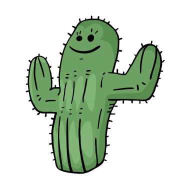 komik kaktüs vektör çizimi