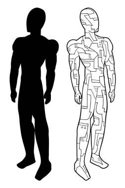 Gelecekçi robot vektör çizimi 