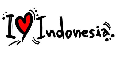 Endonezya aşk vektörü illüstrasyonu