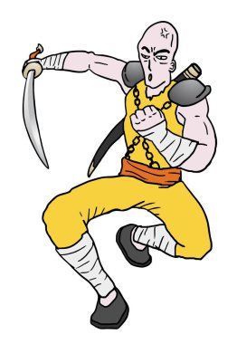 Ninja vektör çizimine saldır