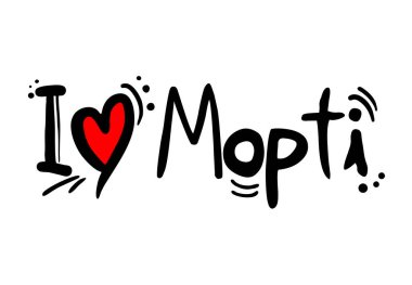 Mopti, Mali vektör illüstrasyonu şehri