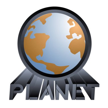 Gezegen ikonu vektör illüstrasyonu