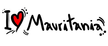 Mauritania vektör illüstrasyonunu seviyorum