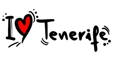 Tenerife sevgi vektör illüstrasyonu