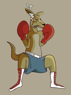 Boks kangurusu vektör çizimi