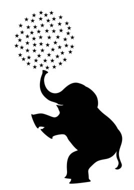 circus elephant silhouette, vector