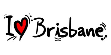 Brisbane aşk mesajı vektör çizimi