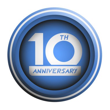 10. yıldönümü amblem vektör çizimi