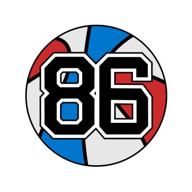 86 numaralı basketbol topu.