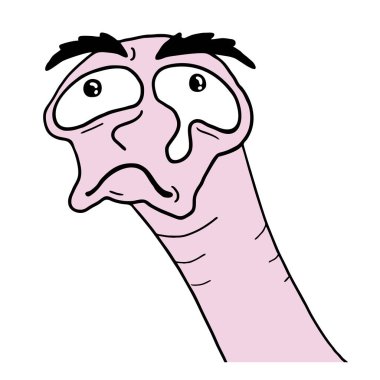 üzgün solucan vektör illüstrasyonu 