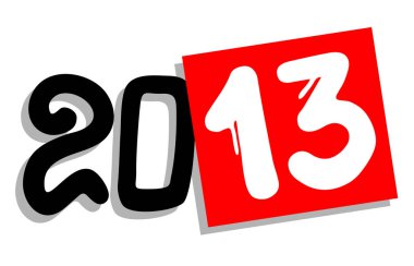 siyah, kırmızı ve beyaz metin 2013 simgesi