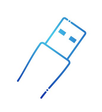 USB düz simge vektör çizimi