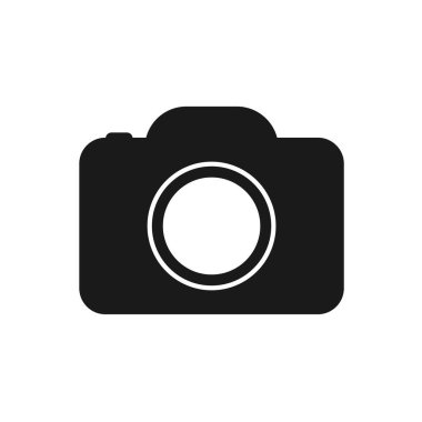 düz kamera ikonu vektör illüstrasyonu