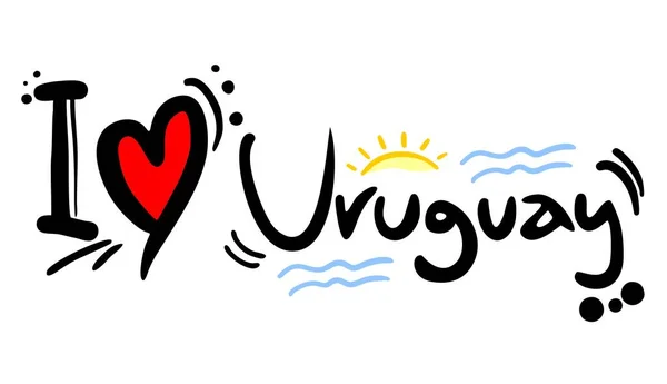 Uruguay Vector Amor Ilustración — Archivo Imágenes Vectoriales