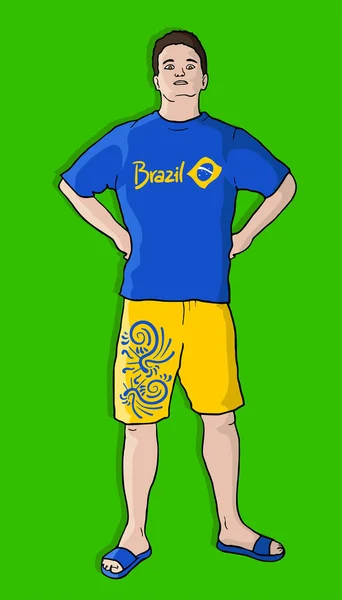 Brazil Férfi Vektor Illusztráció — Stock Vector