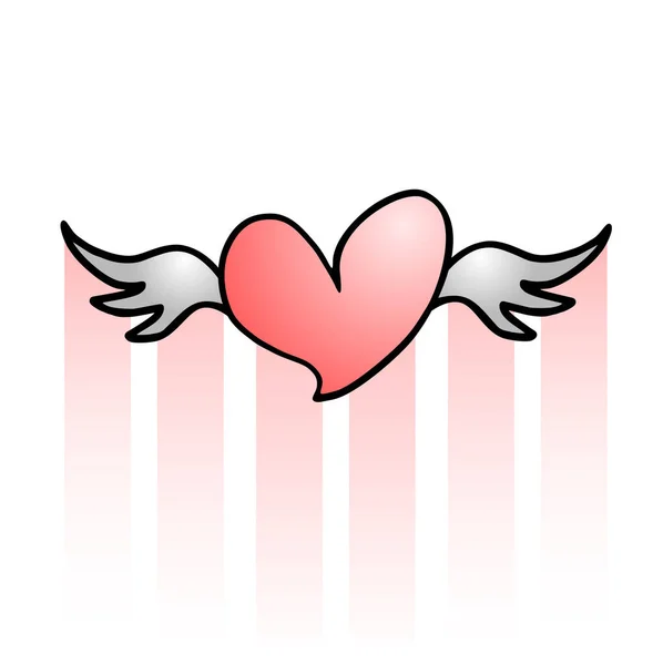 Vlieg Hart Symbool Vector Illustratie — Stockvector