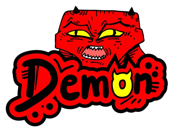 Demon Sticker Vector Illustration — 图库矢量图片