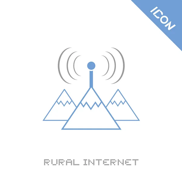 Kırsal Internet Simgesi Vektör Illüstrasyonu — Stok Vektör