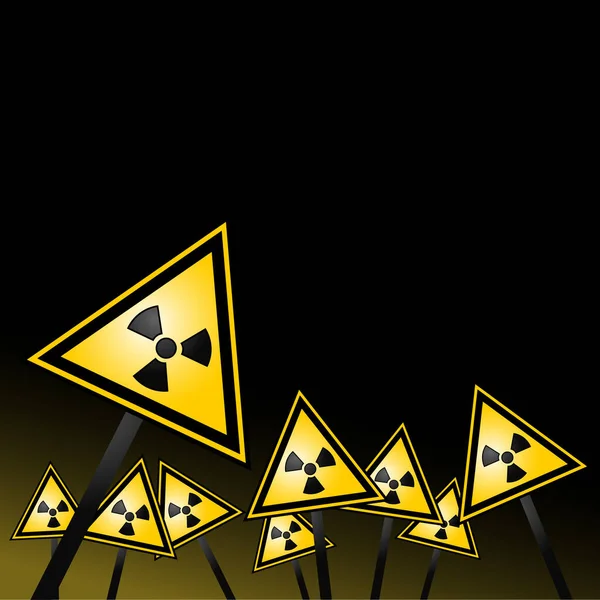 Señal Radiación Con Símbolo Advertencia — Vector de stock
