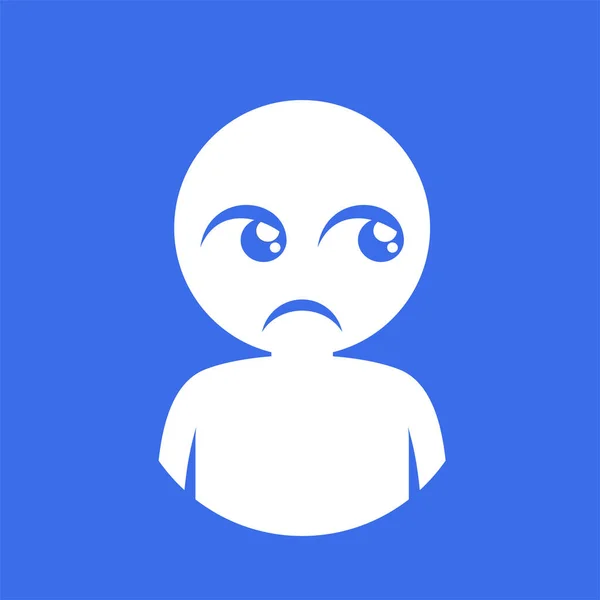 Sad Face Expression Vector Illustration — Stock Vector