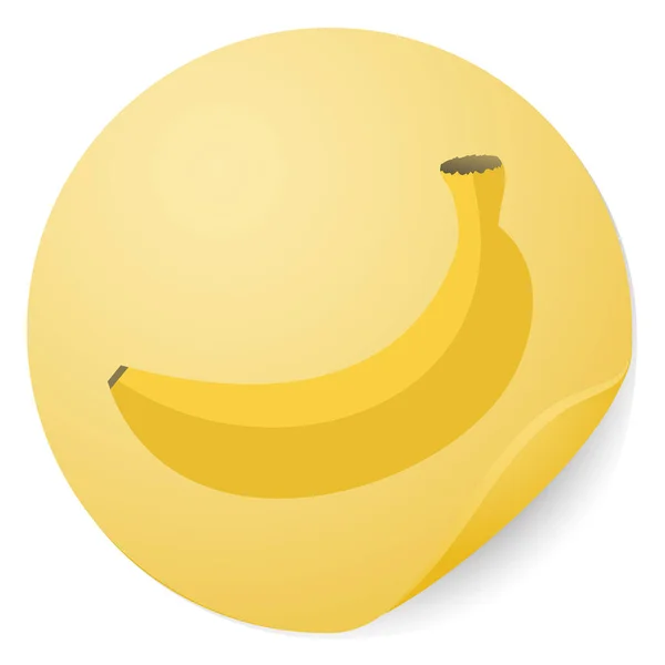 Banana Autocolante Vetor Ilustração — Vetor de Stock