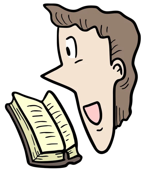 Cartoon Man Read Book — Vettoriale Stock
