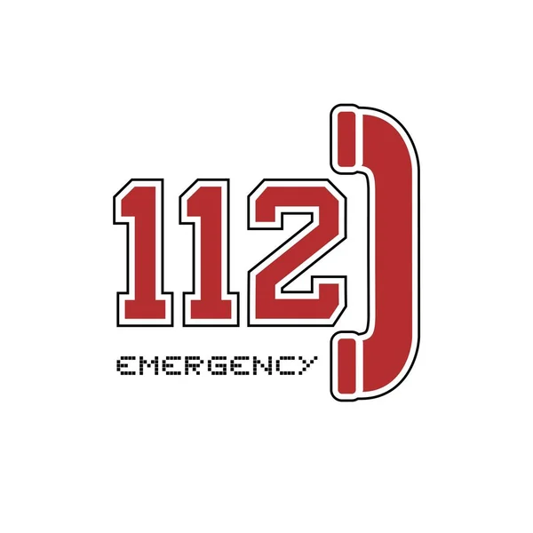 Progettazione Dell Icona Emergenza 112 — Vettoriale Stock