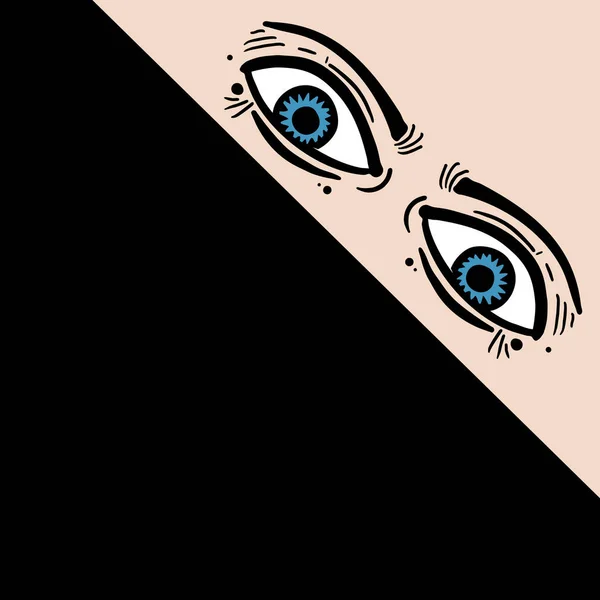 Mystery Eyes Vector Illustration — Stock Vector