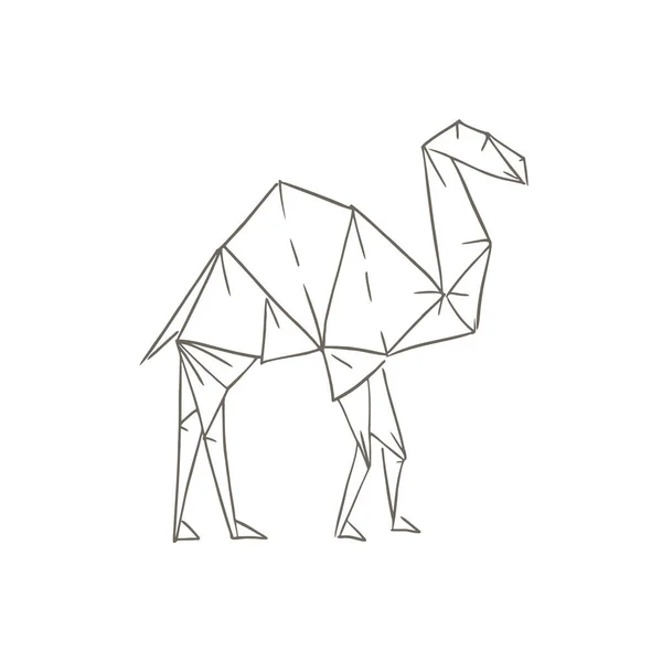 Ilustrasi Vektor Origami Dromedary - Stok Vektor