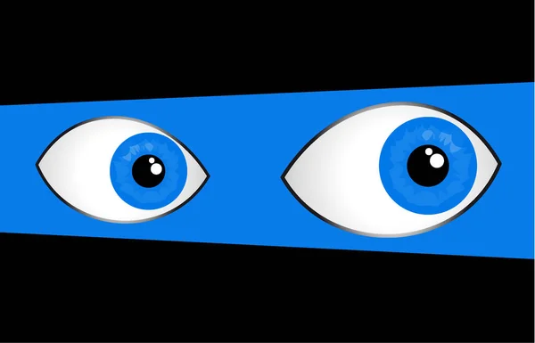 蓝眼睛的脸的眼睛 — 图库矢量图片