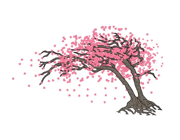 Japansk Träd Vektor Illustration — Stock vektor