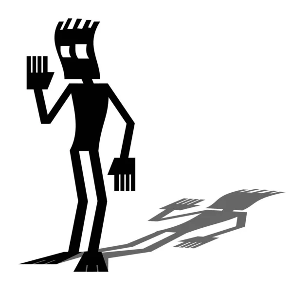Illustration Vectorielle Drôle Poupée Noire — Image vectorielle