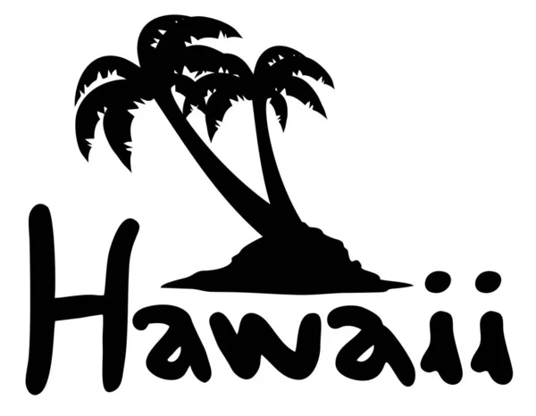 Hawaii Playa Vector Ilustración — Vector de stock