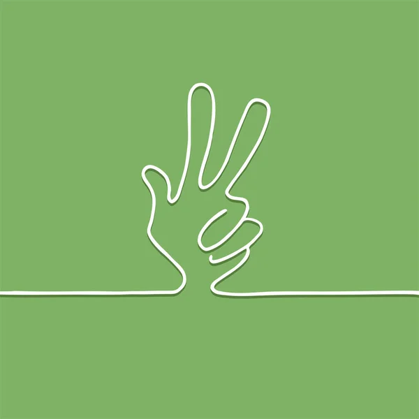 Overwinning Hand Symbool Vector Illustratie — Stockvector