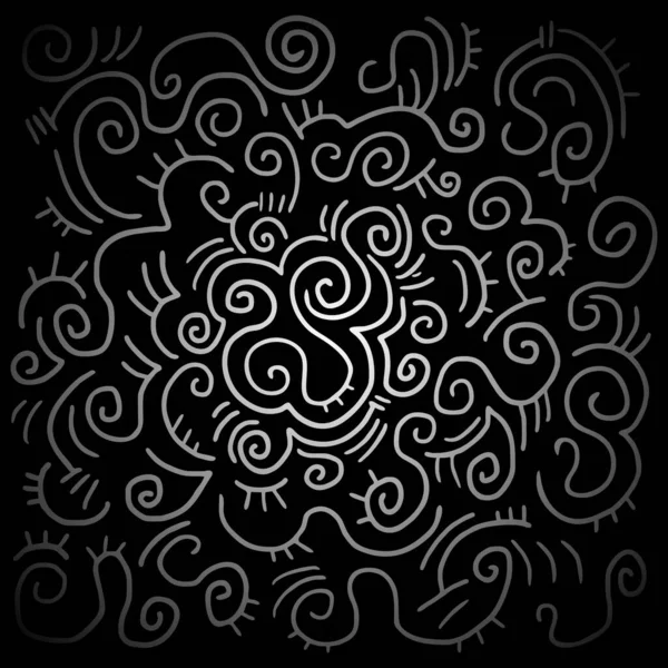 黒と白の線の抽象的なパターンのベクトル図 — ストックベクタ