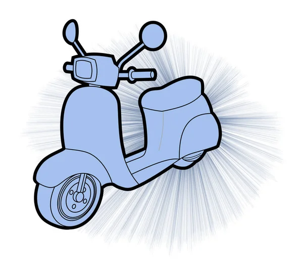 Azul Moto Vector Ilustración — Vector de stock