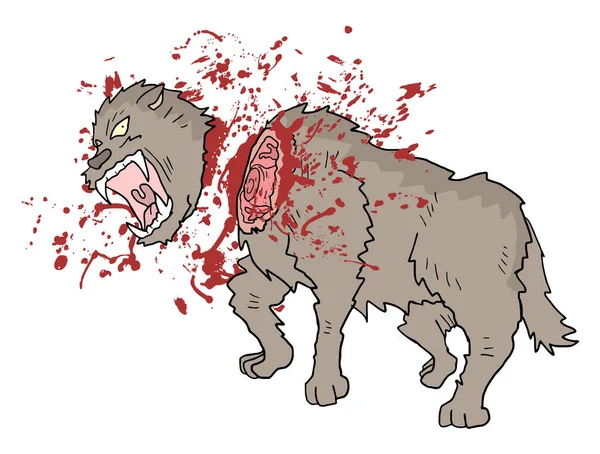 Zabít Nebezpečí Vlk Ilustrace — Stockový vektor