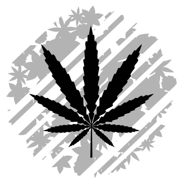 Vektorillustration Eines Marihuana Blattes — Stockvektor