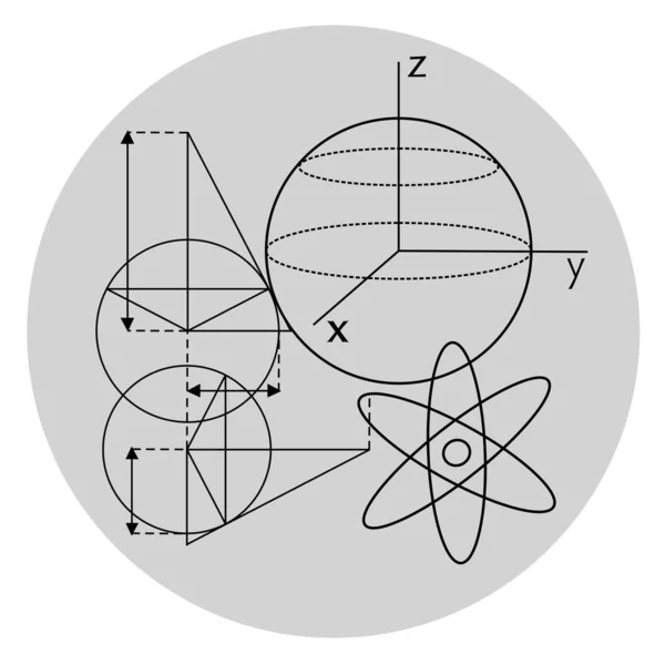 Icône Atome Illustration Schématique Symbole Vectoriel Microscope Pour Web — Image vectorielle