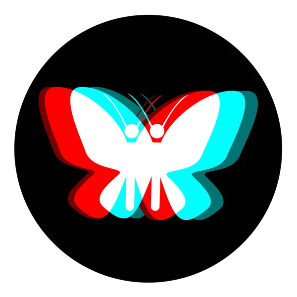 Ikona Motýla Vektorová Ilustrace — Stockový vektor