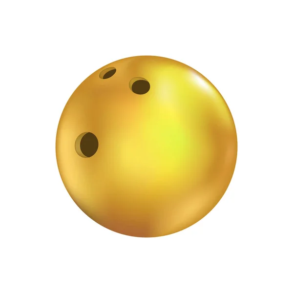 Gelbe Bowlingkugel Unentschieden — Stockvektor
