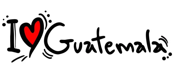 Love Guatemala Vector Illustration — ストックベクタ