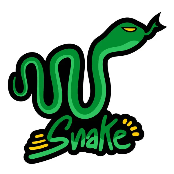 Ilustração Vetor Serpente Verde — Vetor de Stock