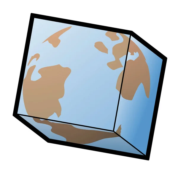 Vector Illustration Map Globe — Stock Vector