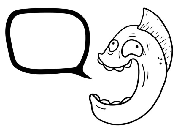 音声バブルと手描きの漫画のキャラクターのベクトルイラスト チャットメッセージ — ストックベクタ