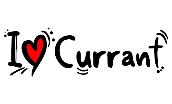 Currant Fruit Love Message — Vettoriale Stock